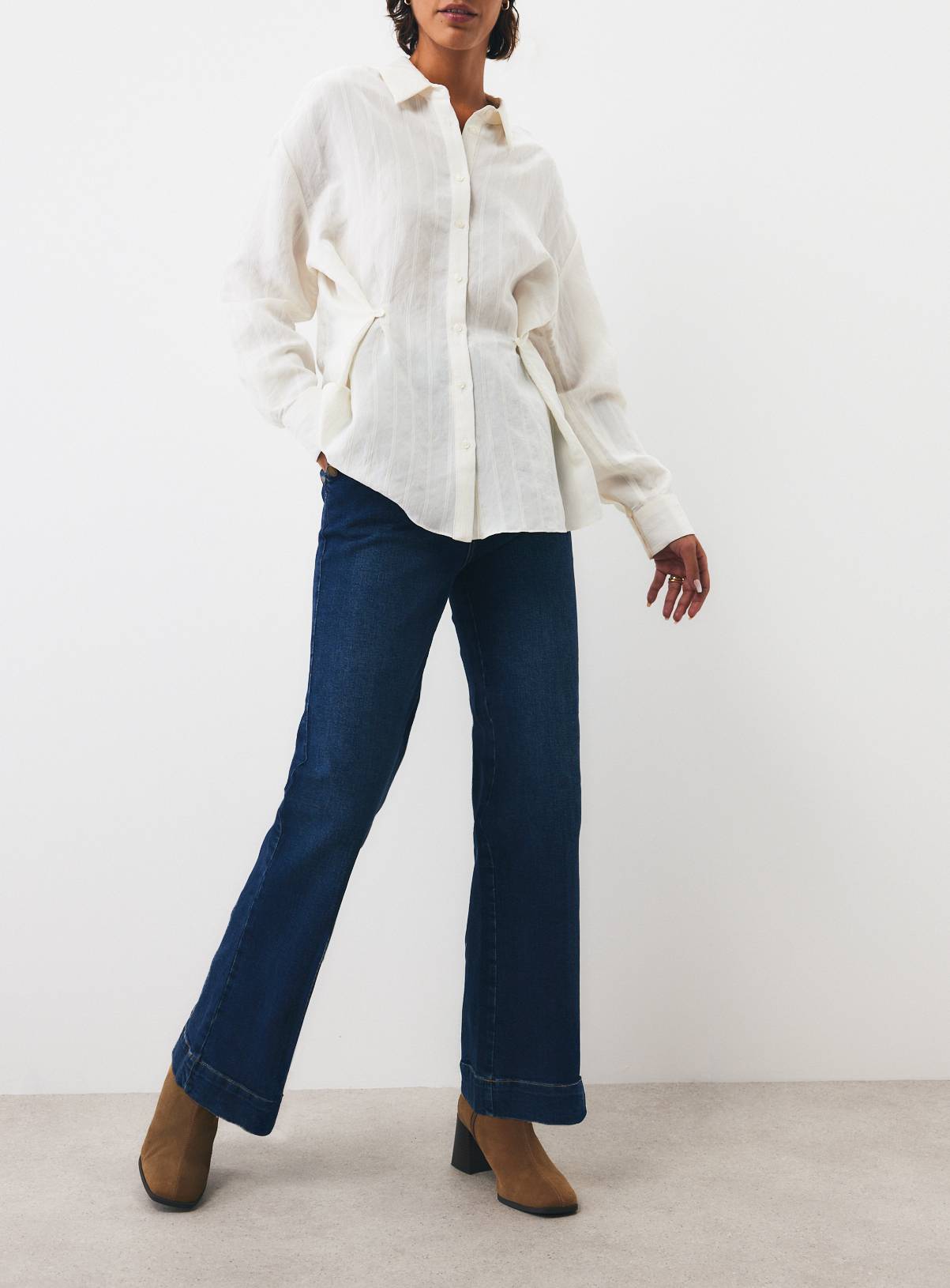 Dark Denim High Rise Stay Crease Flare Jeans 6 - Image 1